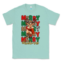 Seafoam merry christmas reindeer Classic Tee - MaliasSmallBusiness