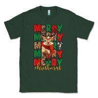 Sports Green merry christmas reindeer Classic Tee - MaliasSmallBusiness