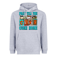 Heather Grey pray till the cows come home olivia Heavyweight Hoodie - OliviaCreatesArt