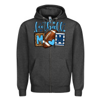 Charcoal Heather Football mom blue team color Zipper Hoodie - HowdyJamesFarm