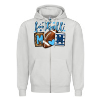 Dove Grey Football mom blue team color Zipper Hoodie - HowdyJamesFarm
