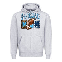Heather Grey Football mom blue team color Zipper Hoodie - HowdyJamesFarm