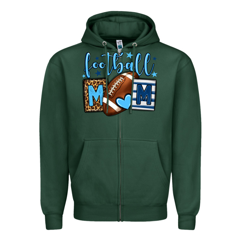 Football Mom Blue Team Color Zipper Hoodie by HowdyJamesFarm | Teevron