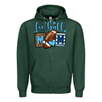 Sports Green Football mom blue team color Zipper Hoodie - HowdyJamesFarm