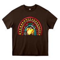 Chocolate Brown softball rainbow Heavy Core Tee - Artiststas