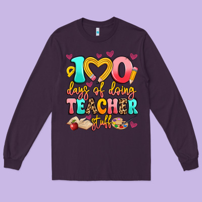 100 Days Of Doing Teacher Stuff Long Sleeve Tee Designed By Artiststas