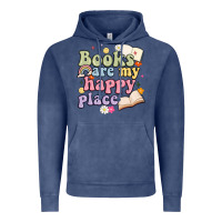 Vintage Denim books are my happy place Vintage Hoodie - MaliasSmallBusiness