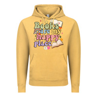 Vintage Mustard books are my happy place Vintage Hoodie - MaliasSmallBusiness