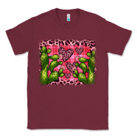 Burgundy valentine's day cactus background Classic Tee - JahusDesignShop