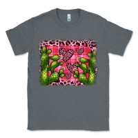 Charcoal Heather valentine's day cactus background Classic Tee - JahusDesignShop
