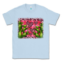 Dusty Blue valentine's day cactus background Classic Tee - JahusDesignShop