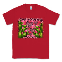 Red valentine's day cactus background Classic Tee - JahusDesignShop