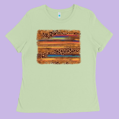 Leopard Serape Background Ladies Tee Designed By Adodesignshop