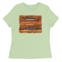 Matcha leopard serape background Ladies Tee - AdoDesignShop