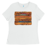 White leopard serape background Ladies Tee - AdoDesignShop