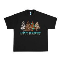 Black Happy Holidays Trees Urban Heavy Tee - MaliasSmallBusiness
