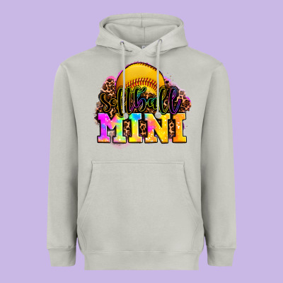 Softball Mini Heavyweight Hoodie Designed By Oliviacreatesart