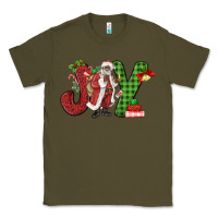 Army Green Joy Black Santa Classic Tee - MaliasSmallBusiness