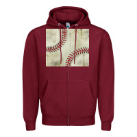 Burgundy dirty baseball pattern Zipper Hoodie - TumblerDesignByShophia