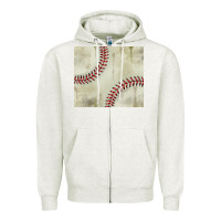 Oatmeal Heather dirty baseball pattern Zipper Hoodie - TumblerDesignByShophia