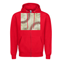 Red dirty baseball pattern Zipper Hoodie - TumblerDesignByShophia