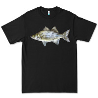 Black White Bass Fish Illustrations Premium Tee - LillyAllenDesigns