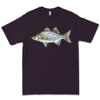 Plum White Bass Fish Illustrations Premium Tee - LillyAllenDesigns