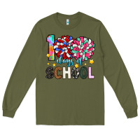 Army Green 100 days of school Long Sleeve Tee - Artiststas