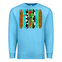 Ocean Blue western brushstrokes Premium Sweatshirt - OliviaCreatesArt
