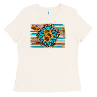 Bone gemstone sunflower background Ladies Tee - AdoDesignShop