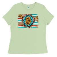 Matcha gemstone sunflower background Ladies Tee - AdoDesignShop