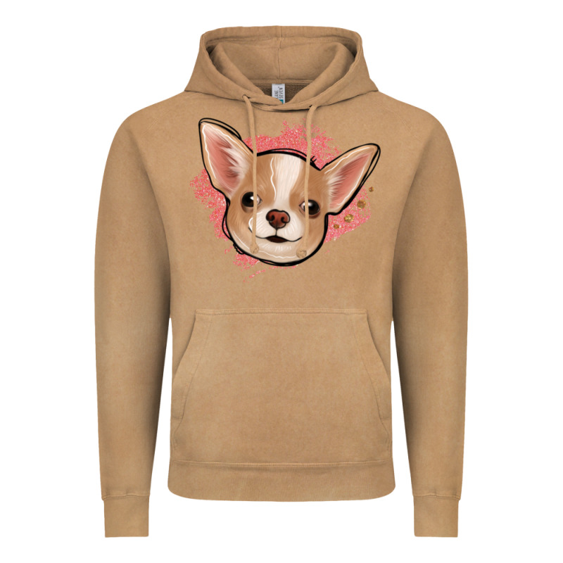 Chihuahua Pink Glitter Vintage Hoodie by Jasminsmagicworld | Teevron