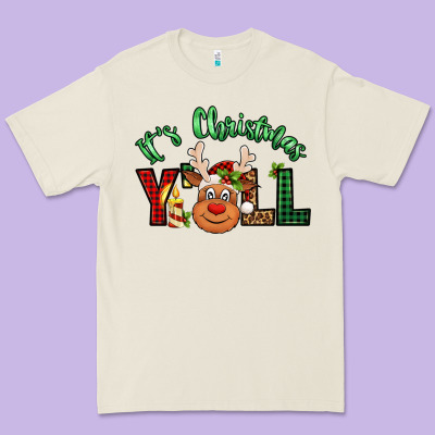 It's Christmas Y'all Reindeer Premium Tee Designed By Jasminsmagicworld