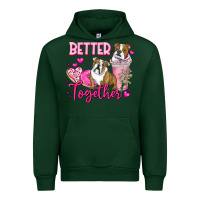 Forest Green Be Mine Valentine Dog Urban Hoodie - CowhideDigitalArt