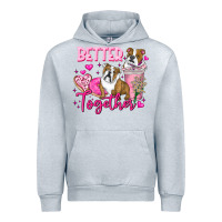 Heather Grey Be Mine Valentine Dog Urban Hoodie - CowhideDigitalArt