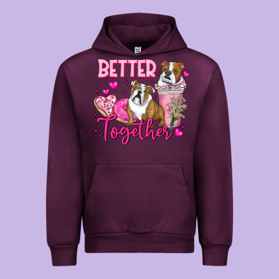 Be Mine Valentine Dog Urban Hoodie Designed By Cowhidedigitalart