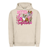Pigment French Oak Be Mine Valentine Dog Urban Hoodie - CowhideDigitalArt