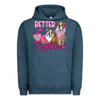 Pigment Midnight Navy Be Mine Valentine Dog Urban Hoodie - CowhideDigitalArt