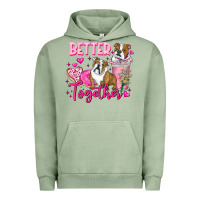 Pigment Oil Green Be Mine Valentine Dog Urban Hoodie - CowhideDigitalArt