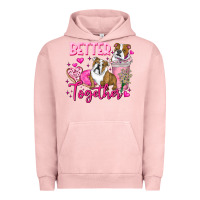 Pigment Salmon Be Mine Valentine Dog Urban Hoodie - CowhideDigitalArt