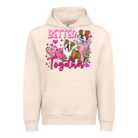 Sandshell Be Mine Valentine Dog Urban Hoodie - CowhideDigitalArt