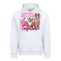 White Be Mine Valentine Dog Urban Hoodie - CowhideDigitalArt