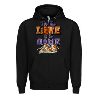 Black for the love of the game basketball Zipper Hoodie - HowdyJamesFarm