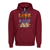 Burgundy for the love of the game basketball Zipper Hoodie - HowdyJamesFarm