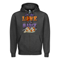 Charcoal Heather for the love of the game basketball Zipper Hoodie - HowdyJamesFarm