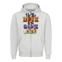 Dove Grey for the love of the game basketball Zipper Hoodie - HowdyJamesFarm