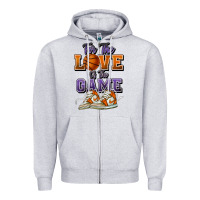 Heather Grey for the love of the game basketball Zipper Hoodie - HowdyJamesFarm