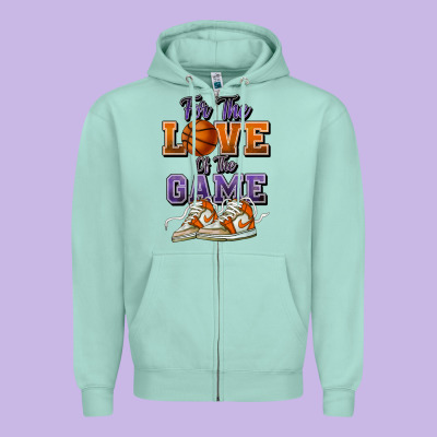 For The Love Of The Game Basketball Zipper Hoodie Designed By Howdyjamesfarm