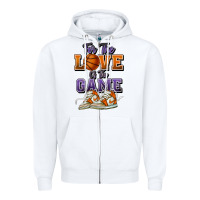 White for the love of the game basketball Zipper Hoodie - HowdyJamesFarm
