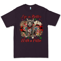 Plum Christmas life is better with a pittie Premium Tee - JahusDesignShop